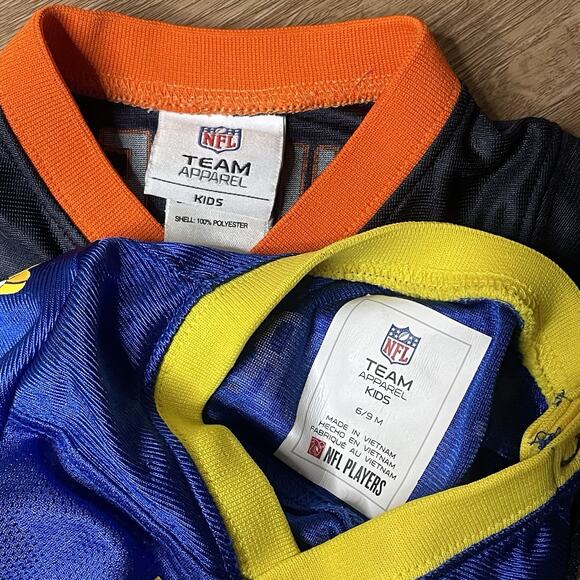 Lot of 2 pcs NFL Team Apparel Baby Jerseys 3-6M Romper 6-9M Cutler Stafford - Picture 3 of 5